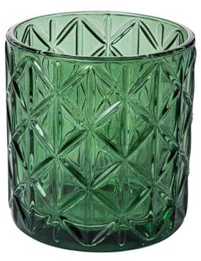 Teelichthalter Noble 8cm. Teelichtglas Windlicht Kerzenglas Kerzenhalter mit Motiv GRÜN