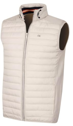 Calvin Klein Mens Hybrid Gilet - Parchment - L