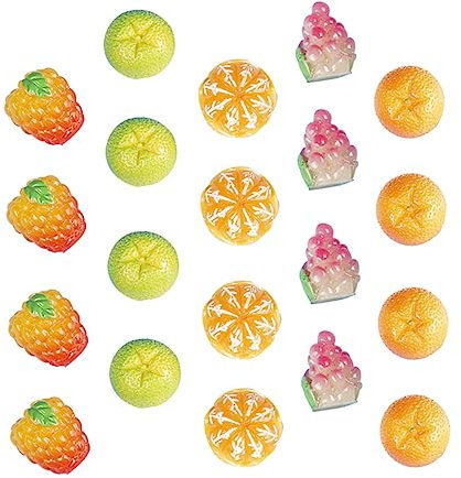 VICASKY 50pcs Resin Mini Fruit Diy Accessories Set Adorable Simulation Fruits for Crafting Mixed Styles for Creative Projects Lightweight Handcraft Essentials