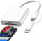 2 in 1 Lettore Schede SD per iPhone, Adattatore per Schede di Memoria da SD a Lightning, Adattatore Scheda SD per iPhone, SD Card Reader per iPad/iPhone14/15/16/MacBook/Tablet