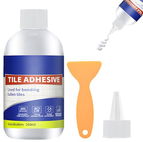 Pegamento Azulejos, Cemento Cola Azulejos, Adhesivo para Azulejos, Perdurable Durable Tile Adhesive para Interior y Exterior, Agua, Baños, Cocinas, Paredes 260ML