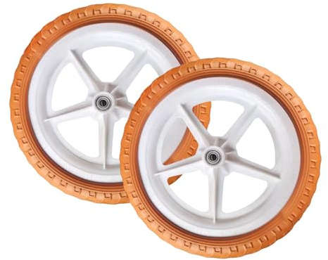 Ronyme 2 Ruedas de Repuesto para Bicicleta de Equilibrio, Ruedas de Soporte para Ciclismo Infantil, neumáticos sólidos sin Que previenen pinchazos, Bronce Rojo