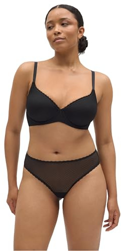 YSABEL MORA Conjunto Sujetador con Aro y Relleno Copa C para Gran Capacidad y Comodidad, Incluye Braga Midi con Transparencias, Diseño Elegante y Sofisticado, Material de Primera Clase, Durabilidad