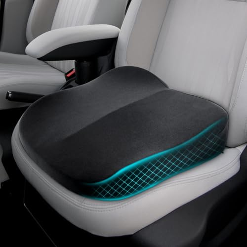 Coussin de siège de voiture,coussin de siège de voiture en mousse à mémoire de forme pour la conduite,sièges rehausseurs souples et confortables pour adultes,coussins de siège conducteur pour la haute