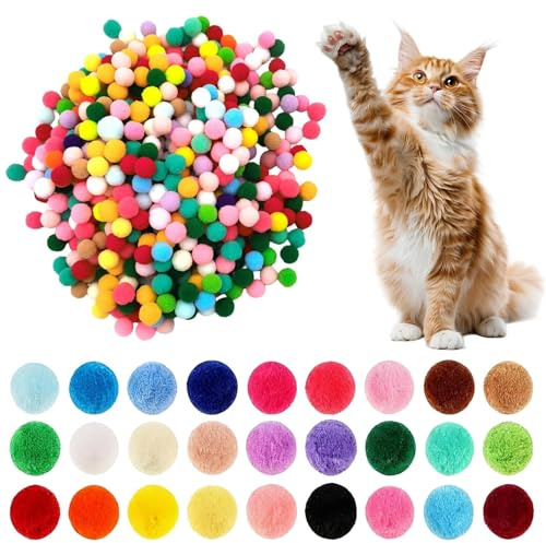 Soomuct Lot de 150 balles en feutre pour chat - Jouet mobile pour chat - Jouet d'intérieur à mâcher et à gratter (20 mm)