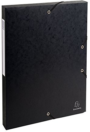 Exacompta 50301E 8er Pack Premium Sammelboxen aufgebaut mit Gummizug 25 mm breit aus extra starkem Colorspan-Karton mit Rückenschild für DIN A4 Archivbox Heftbox Dokumentenbox Sammelmappe schwarz