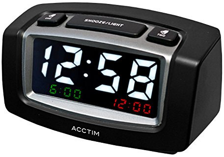 Acctim 15333 Celeus USB Smart Connector® Digital Alarm Clock in Black