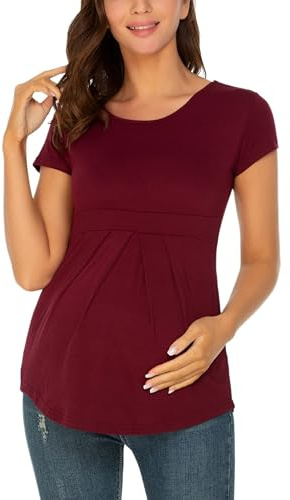 Love2Mi Camiseta de maternidad para mujer embarazada, manga corta, camiseta de embarazo, blusa de maternidad, L