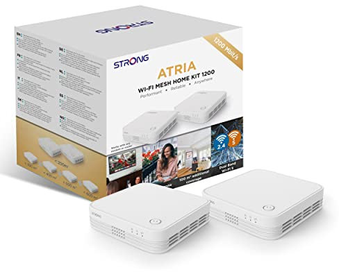 STRONG - ATRIA AC1200 Whole Home Mesh Wi-Fi System, Up to 3,300sq.ft Wi-Fi Coverage, Three Gigabit Ports per node, App Control, Guest Network, Parental Controls, Simple Set Up (2 Pack)