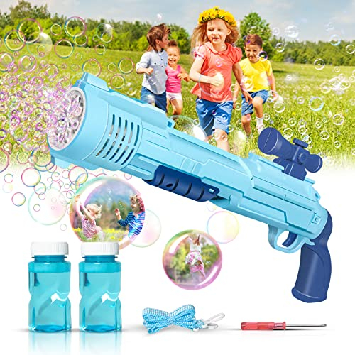 PANAMALAR Rifle Seifenblasenpistole, Seifenblasenmaschine Bubble Gun für Kinder 10000+ Blasen/Minute mit Seifenblasenlösung*2, Blasenmaschine Blasenspielzeug Geschenk für Kinder/Geburtstag/Party