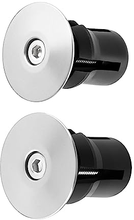 Harilla 2 Stück Fahrrad-Lenkerstopfen, Fahrradgriffe, Lenkerendstopfen, Stopper, Erweiterungssperre, langlebige Lenkerkappen für Faltbare Fahrräder, Silber ohne Marke