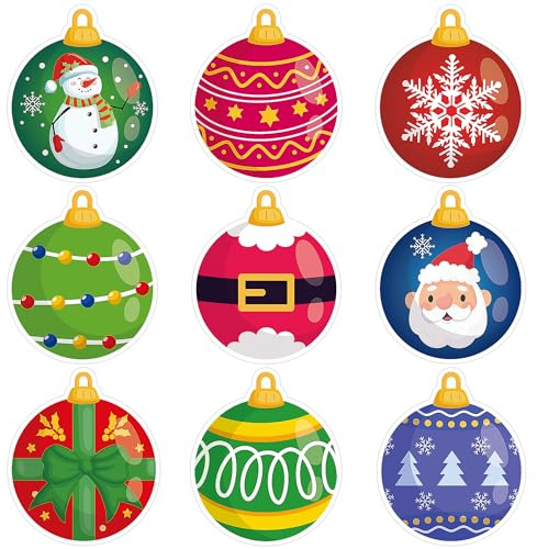 Wonmon 45PCS Christmas Ball Cutouts for Bulletin Board Decoration, Christmas Balls Paper Cut-Outs Ornaments Cut Outs for Christmas Party Home School Classroom Bulletin Board Decorations
