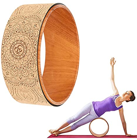 Tagtight Yoga Rad Wheel, Yoga Stützrad Kork, Mandala Yoga Rad, Fitness Gymnastik Ringe, Pilates Rolle, Yoga-Stützrad Yoga-Ring Asanas und Rücken-Streckung, Dehnung (33cm)