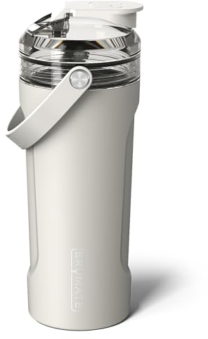 BrüMate MultiShaker Blender Shaker Bottle | 100% Leakproof Insulated Stainless Steel Shaker Bottle | Protein Shaker Bottle, and Pre Workout Bottle for the Gym | 26oz (Dune)