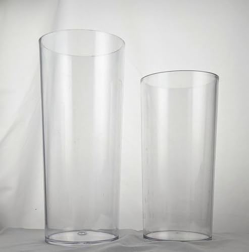 Cylindervaser i akryl – 15 cm eller 24 cm – vaser för blommor, ljus och suckulenter – moderna och eleganta. (1 vas, 13 cm x 30 cm klar)