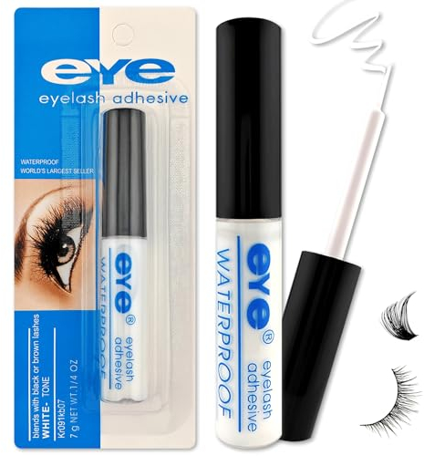 Falsche Wimpern Kleber Super Strong Hold Clear Glue Professional Latex Free Eyelash Glue Waterproof Lash Glue Best White Strip Eyelash Adhesive 5ml 0.17oz (1P-5ml-Blue)