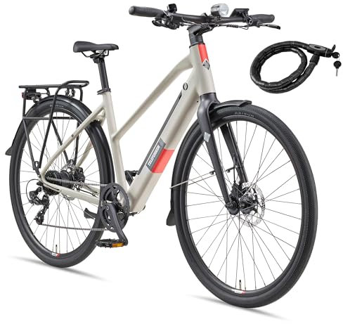 TELEFUNKEN E-Bike 28 Zoll Fahrrad für Damen & Herren | Pedelec Urban Citybike 7-Gang Kettenschaltung | Hydr. Scheibenbremsen | inkl. Panzerschloss | Elektrofahrrad 250 W Heckmotor | 417 Wh Li-Ion-Akku
