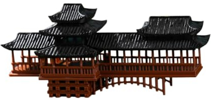 Cabilock Figurine de Mini Pavillon en Plastique Résistante aux Intempéries Détails Fins, Décor de Jardin Asiatique pour Dollhouses et Aquariums, Style Architecture Chinoise Traditionnelle