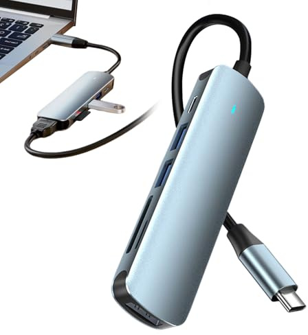 USB C Hub för Bärbar Dator -delare för bärbara datorer | 6-i-1-för dataöverföring för presentation hemma kontorsmöten kafferaster lärande underhållning användare av bärbara datorer
