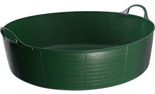 Red Gorilla Green 35 Litre Large Shallow Flexible 2-Handled Recycled Tub Dog Pool Bath Weather Resistant Multi Purpose for DIY Builders Gardening