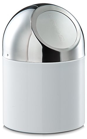 Zeller 27203 bordavfallsbehållare, rostfritt stål/metall, vit, Ø12 x 18