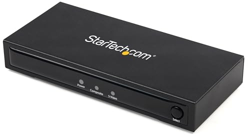 StarTech.com VID2HDCON2 S-Video oder Composite zu HDMI Konverter mit Audio (720p, NTSC & PAL, HDMI Upscaler, Mac & Windows)