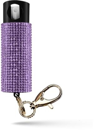 Guard Dog Security Bling it On Pepper Spray Keychain with Safety Twist Top Mini and Easy Carry Lightweight and Fashionable Maximum Police Strength OC Spray 16 Feet Range