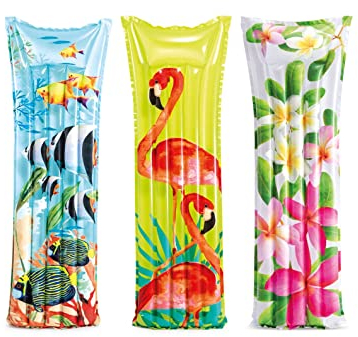 Intex 59720EU - Materassino Mare Floreale Assortiti, Vinile, Multicolore, 183x69 cm