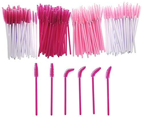 JZK 200x Kunststoff Einweg Wimpern Bürste Wimpernbürsten Set wimpernbürstchen Mascara Bürste Mascara Wand Applicator für Augenwimper Extension