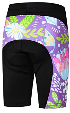 JPOJPO Cycling Bike Shorts Children Bicycle Riding Half Pants 4D Gel Padded Cycle Wear Tights S Purple