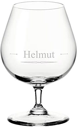 Leonardo - Vaso de coñac con diseño personalizado (400 ml, apto para lavavajillas, coñac, whisky, cristal, regalo para hombres, diseño clásico)