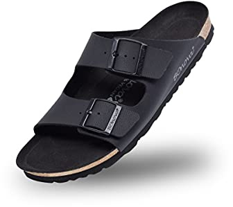BOnova Schwanberg BOno-VEGAN. Vegane Pantolette für Damen und Herren in 4 Farben. Bequemes Fußbett schwarz 42