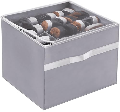 Aqash Shoe Storage Organiser, Adjustable Compartment Clear Lid Cabinet Box, Dustproof Space Saver Easily Assemble Shoe Racks Storage with Handle (12 Grid)