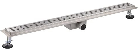 Caniveau extra plat pour douche italienne avec grille de finition inox longueur 90 centimètres - Avec siphon anti odeur et filtre pour cheveux NOYON & THIEBAULT
