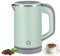 Towwoo 800ML Reisewasserkocher Klein, 600W 5 Minuten Schnelles Kochen Mini Edelstahl Wasserkocher, Überhitzungsschutz Leise Reise Mini Wasserkocher Elektrischer Kettle für Tee Kaffee Babymilch (Grün)
