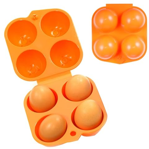 TREABEAR Eierbehälter für Unterwegs, Eierbox, Eierbox Kunststoff für 4 Eier, Tragbare Ei Aufbewahrungsbox, Eierkartons & Eierpaletten, Eierschachtel, Eieraufbewahrung für Kühlschrank Camping