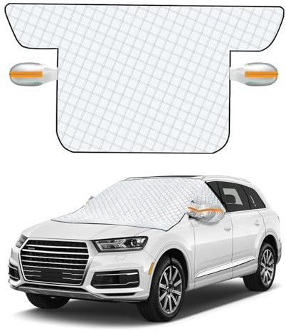 Flow fire Magnetic Car Windscreen Cover Frost for Winter, Windshield Protector From Ice and Snow for Most Cars and SUVs (140x115cm)