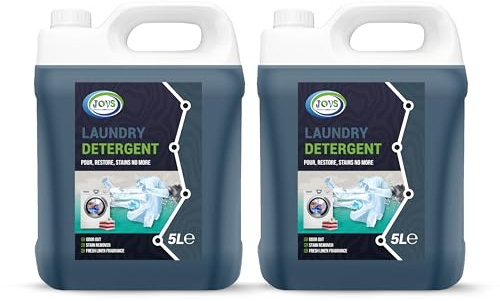 JOVS Laundry Detergent Liquid 2 X 5L - Eco-Friendly & Concentrated Formula with Fresh Linen Fragrance | Gentle on Fabrics | 64 Washes | Natural & Eco Laundry Gel 10 Litre.