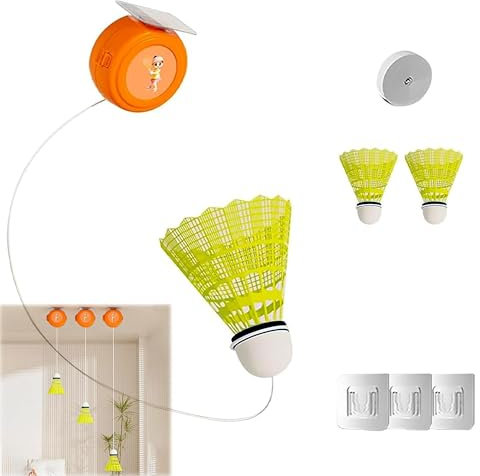 Hayaww Badminton Rebound Trainer Self-Training Badminton Badminton Badminton-Trainingshilfe Badminton-Trainingsgerät Selbstlerngerät für Badmintonplätze, Garten, Parks, Wohnzimmer, Balkon