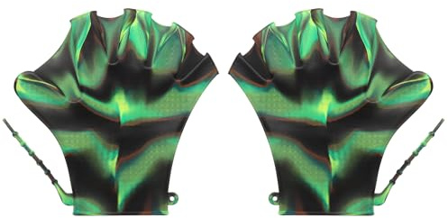 PATIKIL Gants de natation en silicone de 20,3 cm pour homme et femme - Résistance à l'eau - Pour entraînement et plongée avec tuba - Vert