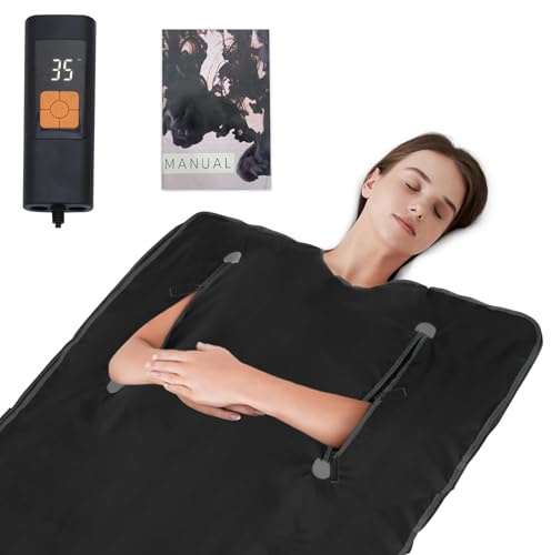 CISSIYOG Coperta per sauna, coperta 0-60 minuti di regolazione libera, sauna portatile anni '20 riscaldamento veloce, sauna adatta per disintossicazione e relax a casa.