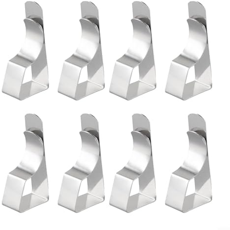 Lot de 8 pinces à nappe en acier inoxydable pour salle à manger en plein air, fêtes et mariages, attaches sécurisées pour tables U