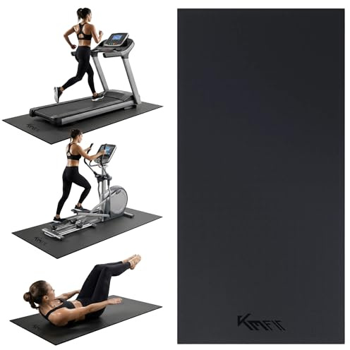 KM-Fit Golvskyddsmatta | Halkfri Underlagsmatta för Träningsutrustning | Ljud- & Vibrationsdämpande | Fitness-, Yoga- & Pilatesmatta | Finns i 4 Storlekar