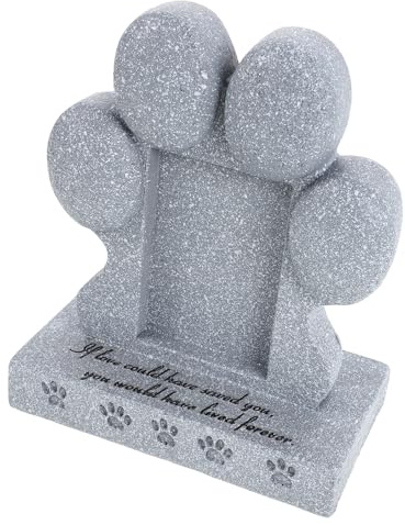 TOYZFRIENDY Pierre Tombale Commémorative pour Animaux de Compagnie Stèle Extérieure Grise de Patte Résistante aux Intempéries Personnalisable Décoration Jardin pour Chiens et Chats