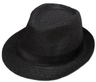 pvucpot Chapeau de Paille Style Panama pour Enfant été Casquette Pliable Chapeau de Soleil pour Plage Chapeau Panama Traditionnel Garçon Chapeau de Loisir