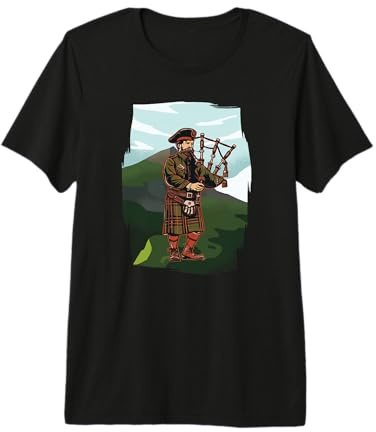 Cornemuseur Cornemuse-Instrument Bagpipes Écosse Cornemuse T-Shirt Haut de Gamme