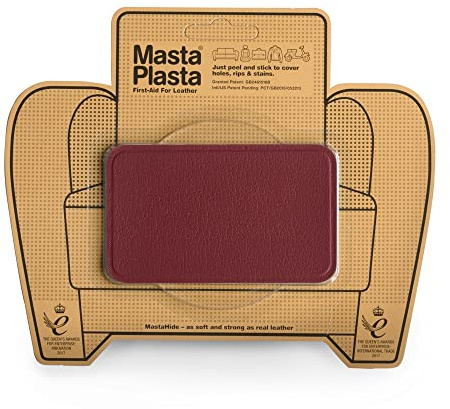 Leather Repair Patch Self Adhesive for Sofa, Car Seat – Red 10×6cm | The original all‑in‑one leather repair kit by MastaPlasta – upholstery‑quality, made in the UK; no tools needed