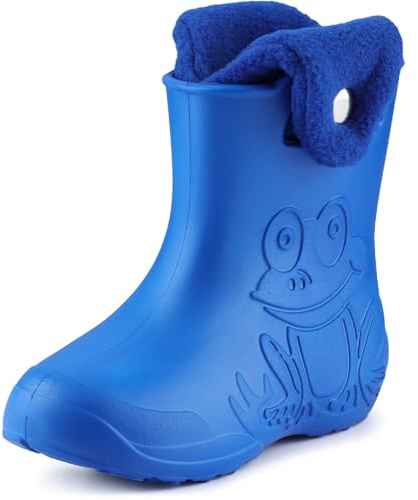 Ladeheid Bottes de Pluie Enfant en EVA Très Légères avec Poignées LA-CA-04 | Chaussures Imperméables, pour Garçons et Filles, Antidérapantes, Doublure Thermique Amovible, 4 Saisons, Tailles 22-35 EU