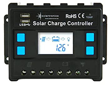 solartronics Laderegler 12V/24V blau 20A 30A 40A 50A 60A Photovoltaik Solarladeregler Solar PV (20A)