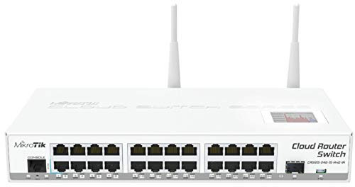 MikroTik, Cloud Router Switch 125, 24G, 1S, IN with, 24xGigabit LAN, 1xSFP, RouterOS L5, LCD panel